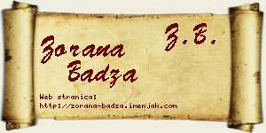 Zorana Badža vizit kartica